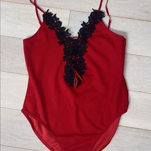 Pretty Little Thing Red Bodysuit